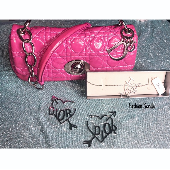 Dior Grand Sac Rendez-Vous Pink Fuchsia Patent Leather Shoulder bag - Picture 13 of 13